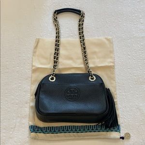 Tory Burch Black Convertible Crossbody with Chain